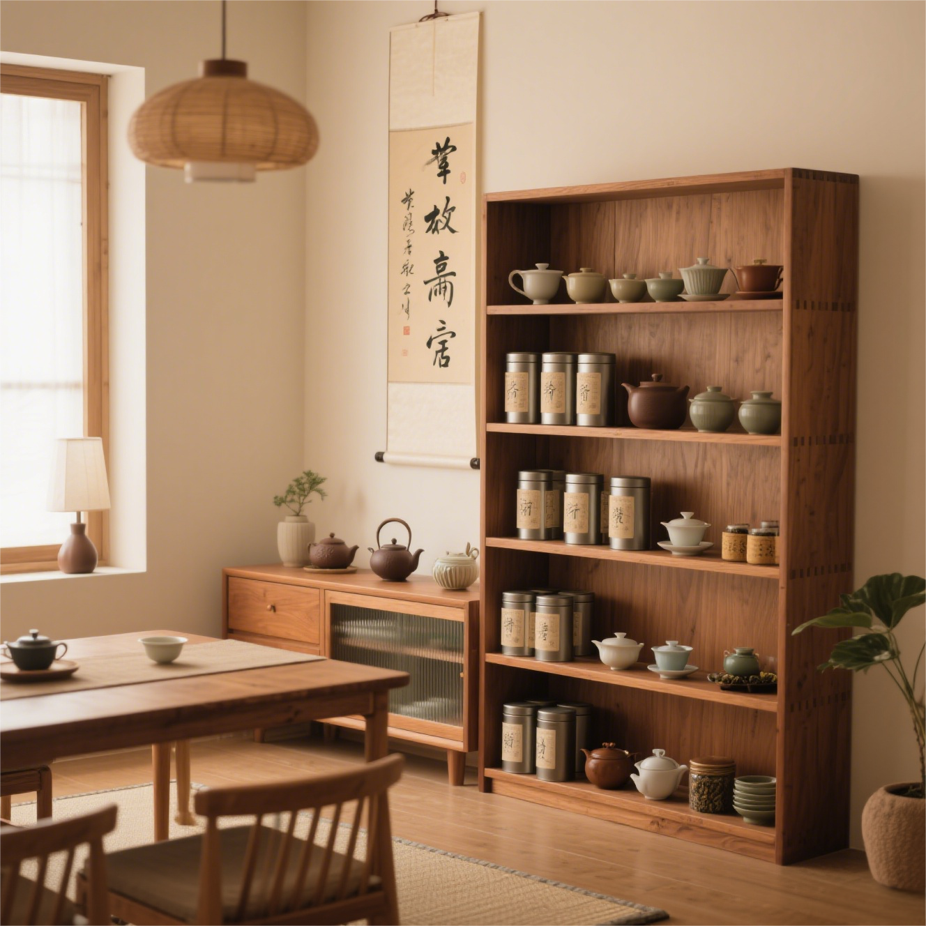 Matching Wood Color Shelving with Interior Design Styles